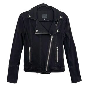 LIVERPOOL Black Moto Jacket Biker Zip Stretch Jacket Minimalist Parisian ChicXS